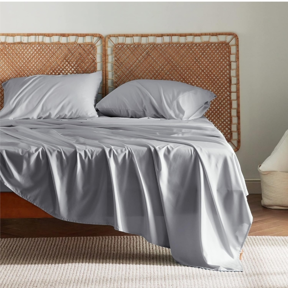 Bedsure Cooling Sheets King Size, Cooling Bed Sheets Hot Sleepers, Bamboo Grey